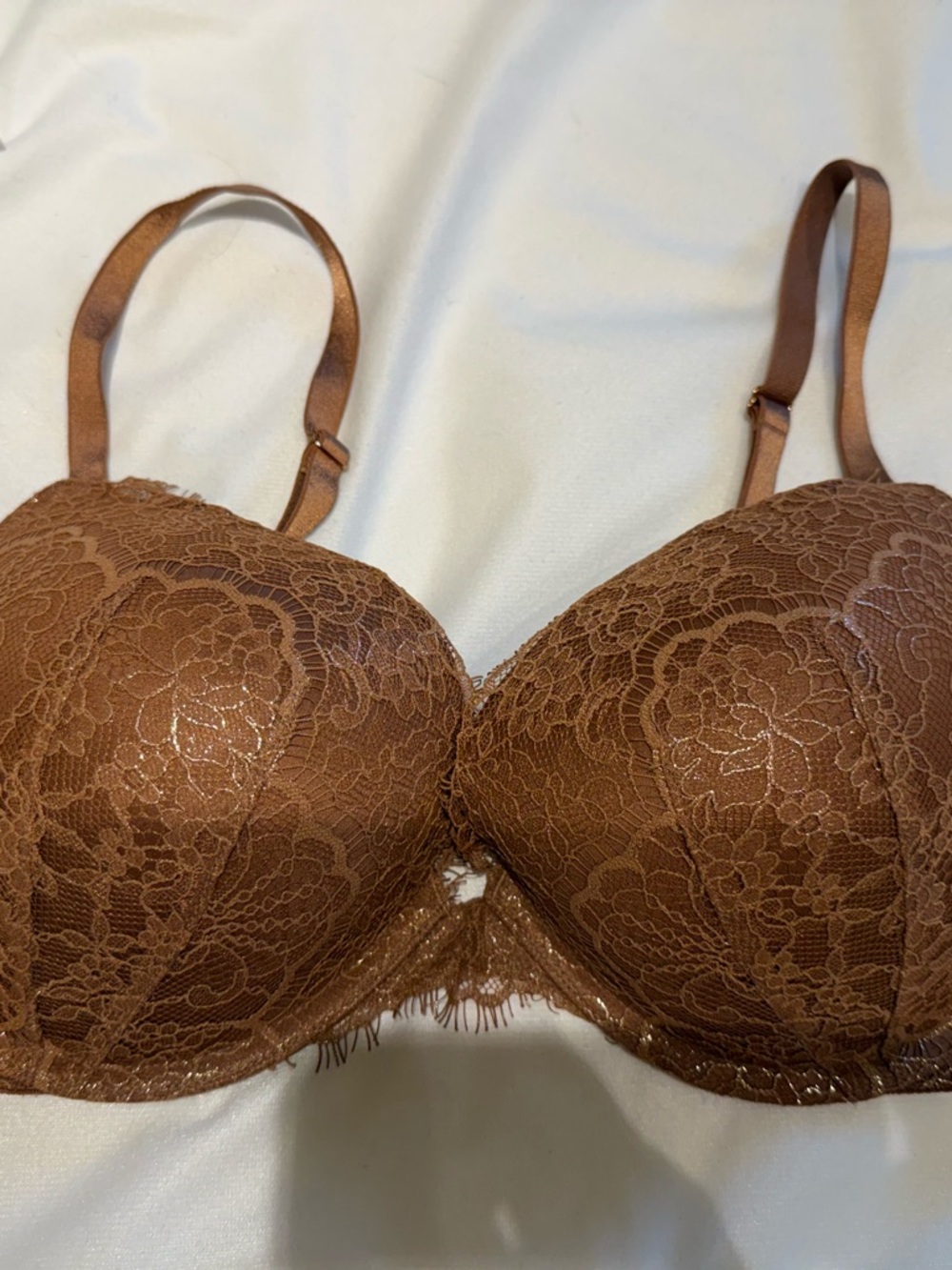 Victoria's Secret Brown Floral Lace Padded Bra